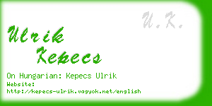 ulrik kepecs business card